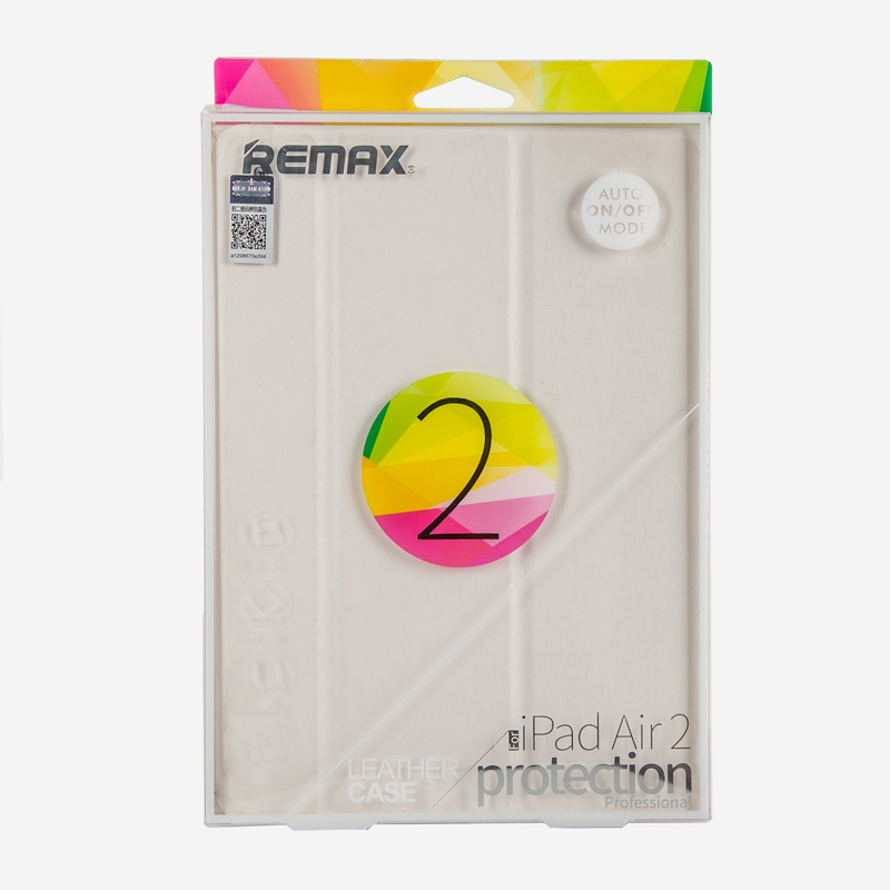 REMAX iPad Air 2 Hajtógatós bőr Smart Cover Aktív Tok - fehér - Image 2